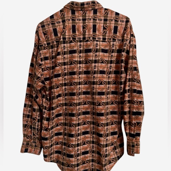 Vintage Ivy Club Button Down Shirt Mens L Paisley Plaid Long Sleeve Retro 90s - Picture 3 of 5